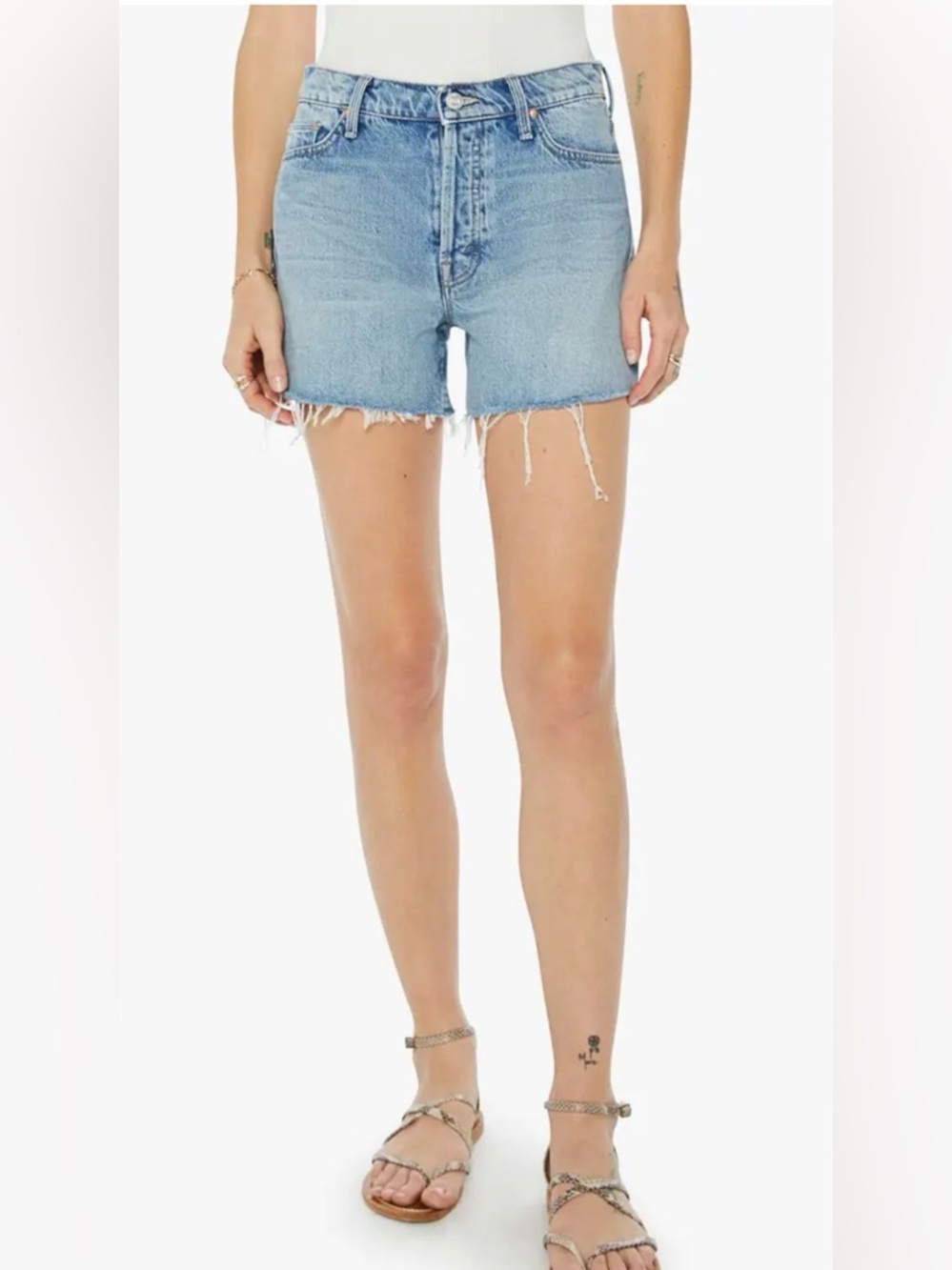MOTHER Loosey fray tourist trap shorts 25